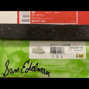 Sam edelman lena white leather pompom slipon